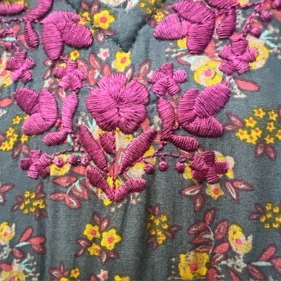 Natural Life Floral Embroidered Oversized Dress Sz Large Cottage Peasant Prairie - Picture 4 of 12